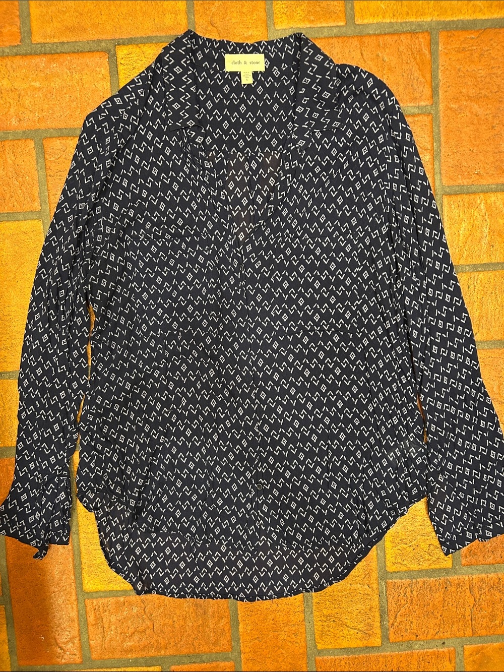 cloth & stone Navy Geometric Button-Down Shirt